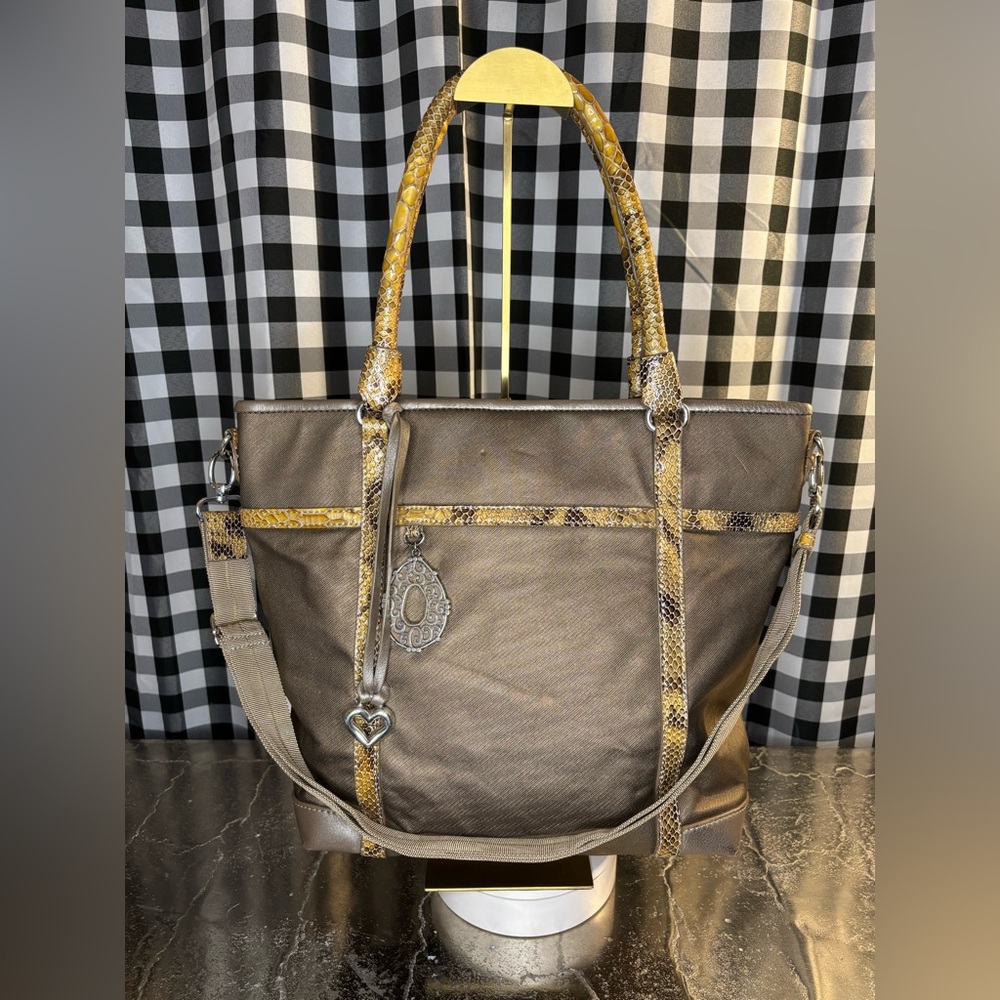 Brighton "Pretty Tough Reed" Metallic Pewter Tote Bag